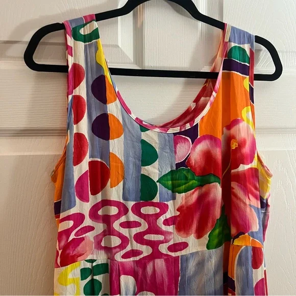 Vintage 90s Jams World Floral Maxi Dress L - Picture 2 of 10